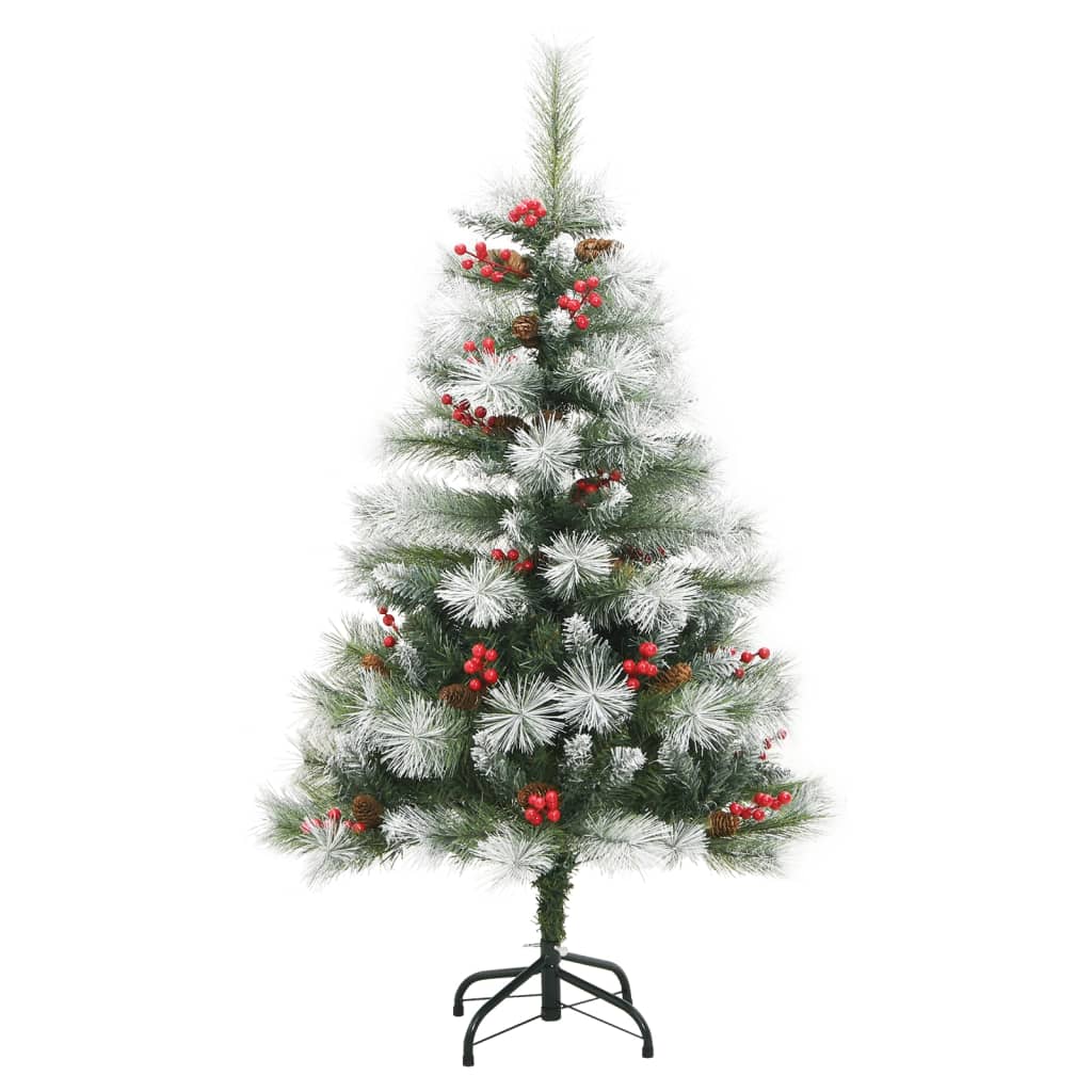 Artificial Hinged Christmas Tree with Cones and Berries 120 cm