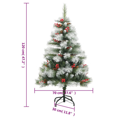 Artificial Hinged Christmas Tree with Cones and Berries 120 cm