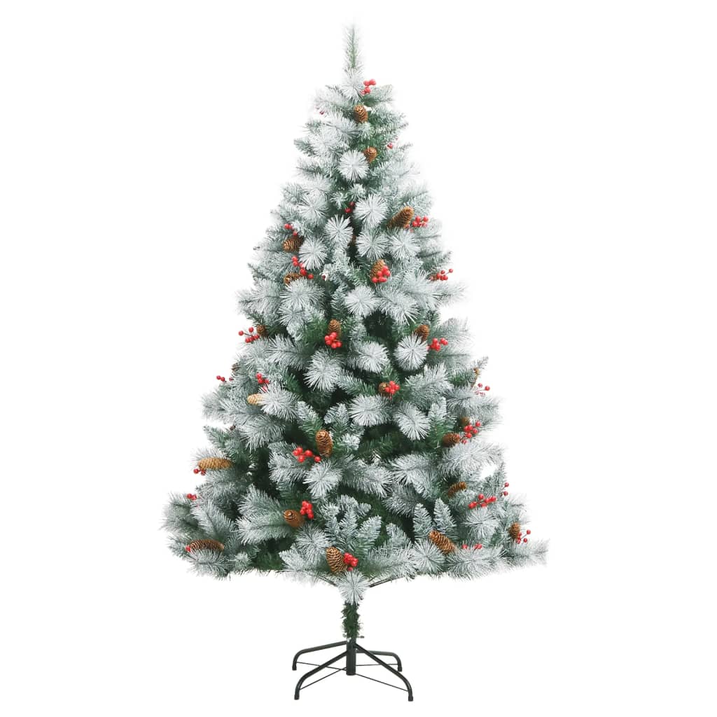 Artificial Hinged Christmas Tree with Cones and Berries 240 cm