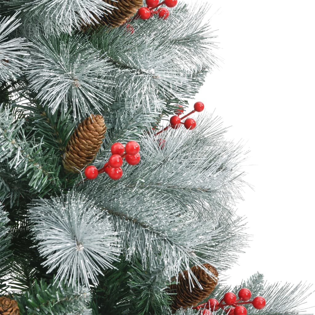 Artificial Hinged Christmas Tree with Cones and Berries 240 cm