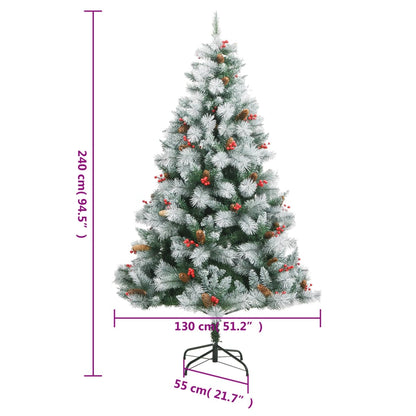 Artificial Hinged Christmas Tree with Cones and Berries 240 cm