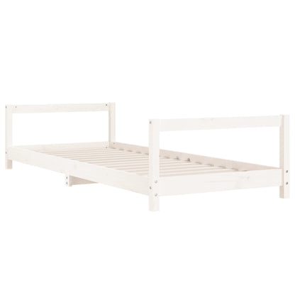 Kids Bed Frame White 80x200 cm Solid Wood Pine