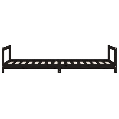 Kids Bed Frame Black 80x200 cm Solid Wood Pine