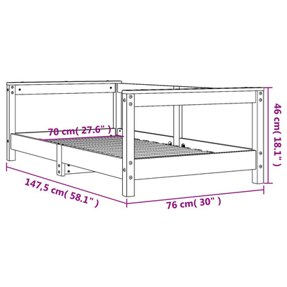 Kids Bed Frame 70x140 cm Solid Wood Pine