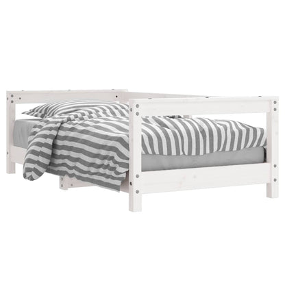 Kids Bed Frame White 70x140 cm Solid Wood Pine