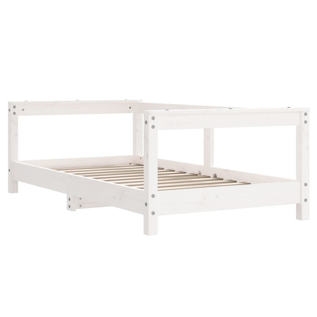 Kids Bed Frame White 70x140 cm Solid Wood Pine