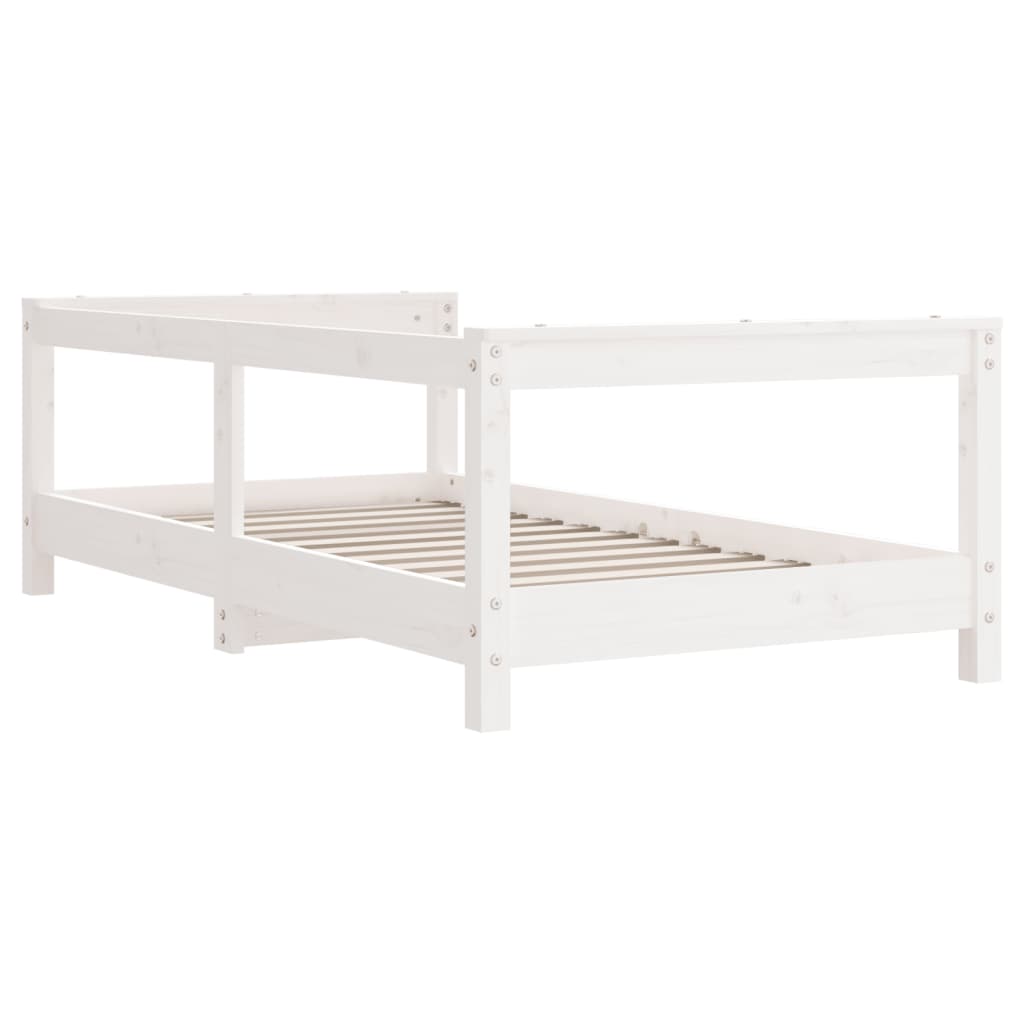 Kids Bed Frame White 70x140 cm Solid Wood Pine