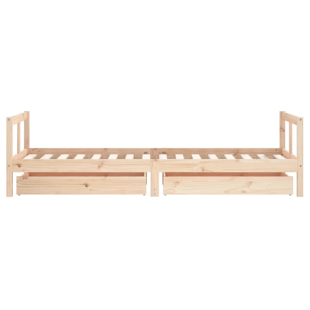 Kids Bed Frame with Drawers 80x200 cm Solid Wood Pine