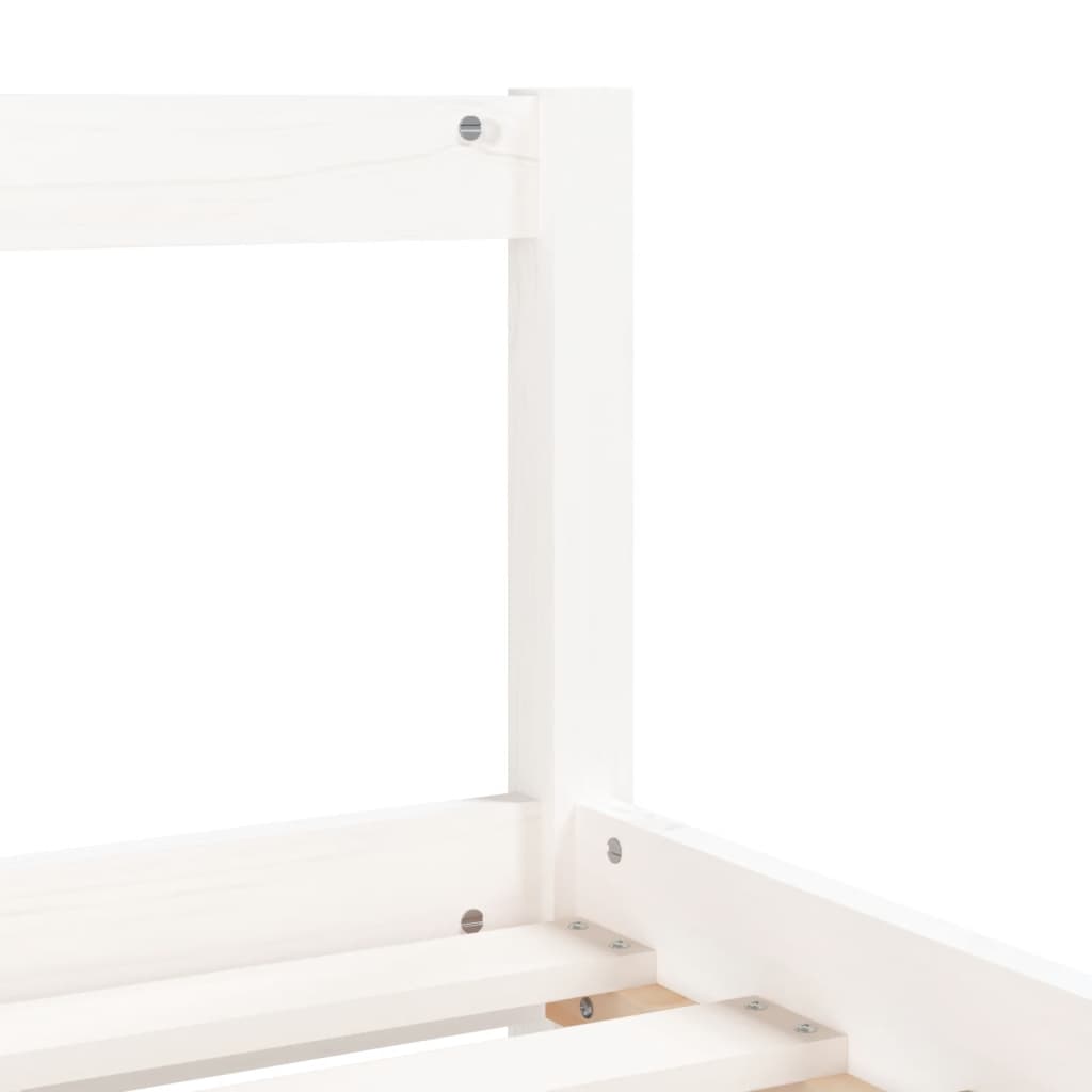 Kids Bed Frame with Drawers White 80x160 cm Solid Wood Pine