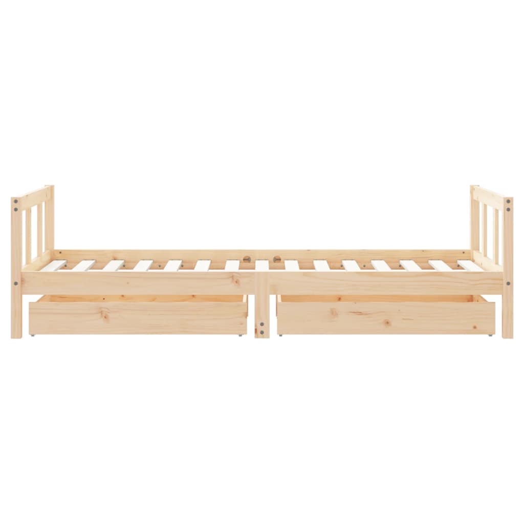 Kids Bed Frame with Drawers 90x190 cm Solid Wood Pine