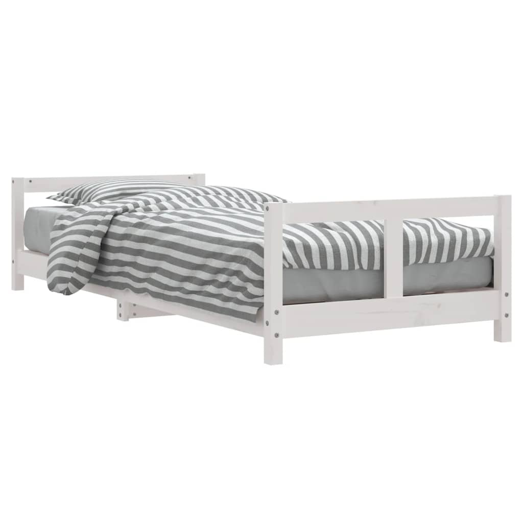 Kids Bed Frame White 80x200 cm Solid Wood Pine