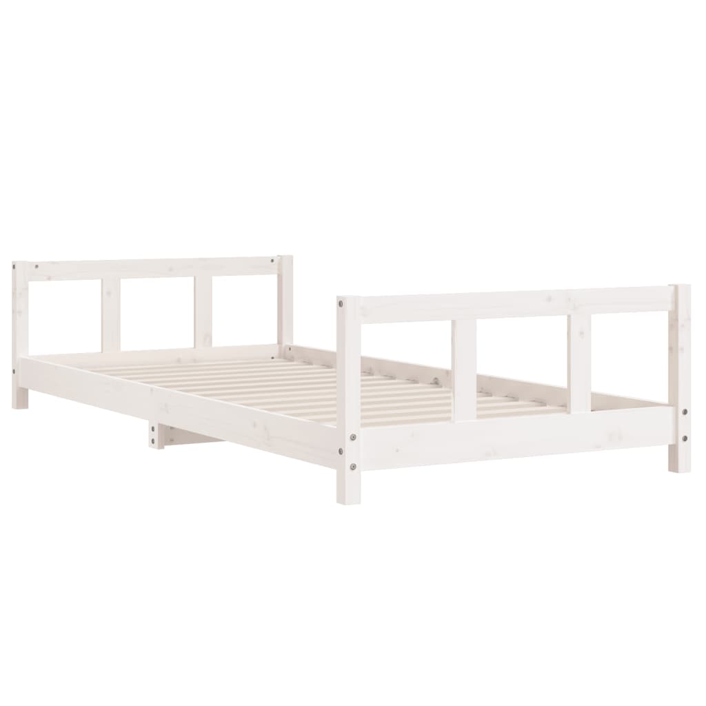 Kids Bed Frame White 90x200 cm Solid Wood Pine