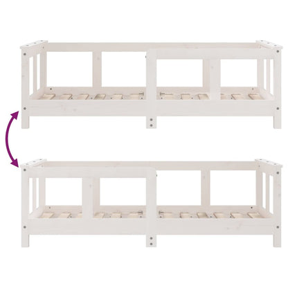 Kids Bed Frame White 70x140 cm Solid Wood Pine