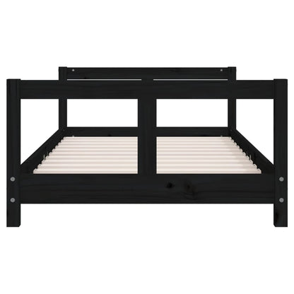 Kids Bed Frame Black 80x160 cm Solid Wood Pine