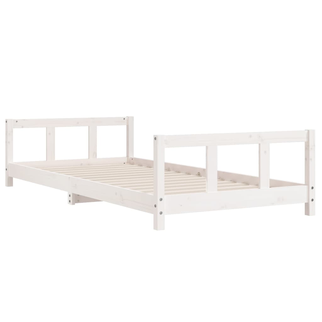 Kids Bed Frame White 90x190 cm Solid Wood Pine