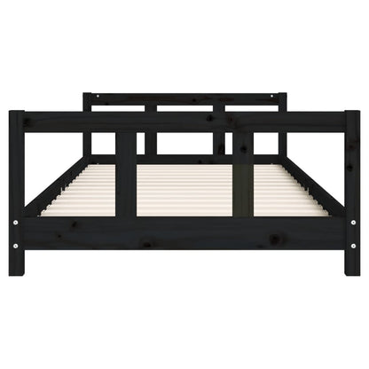 Kids Bed Frame Black 90x190 cm Solid Wood Pine