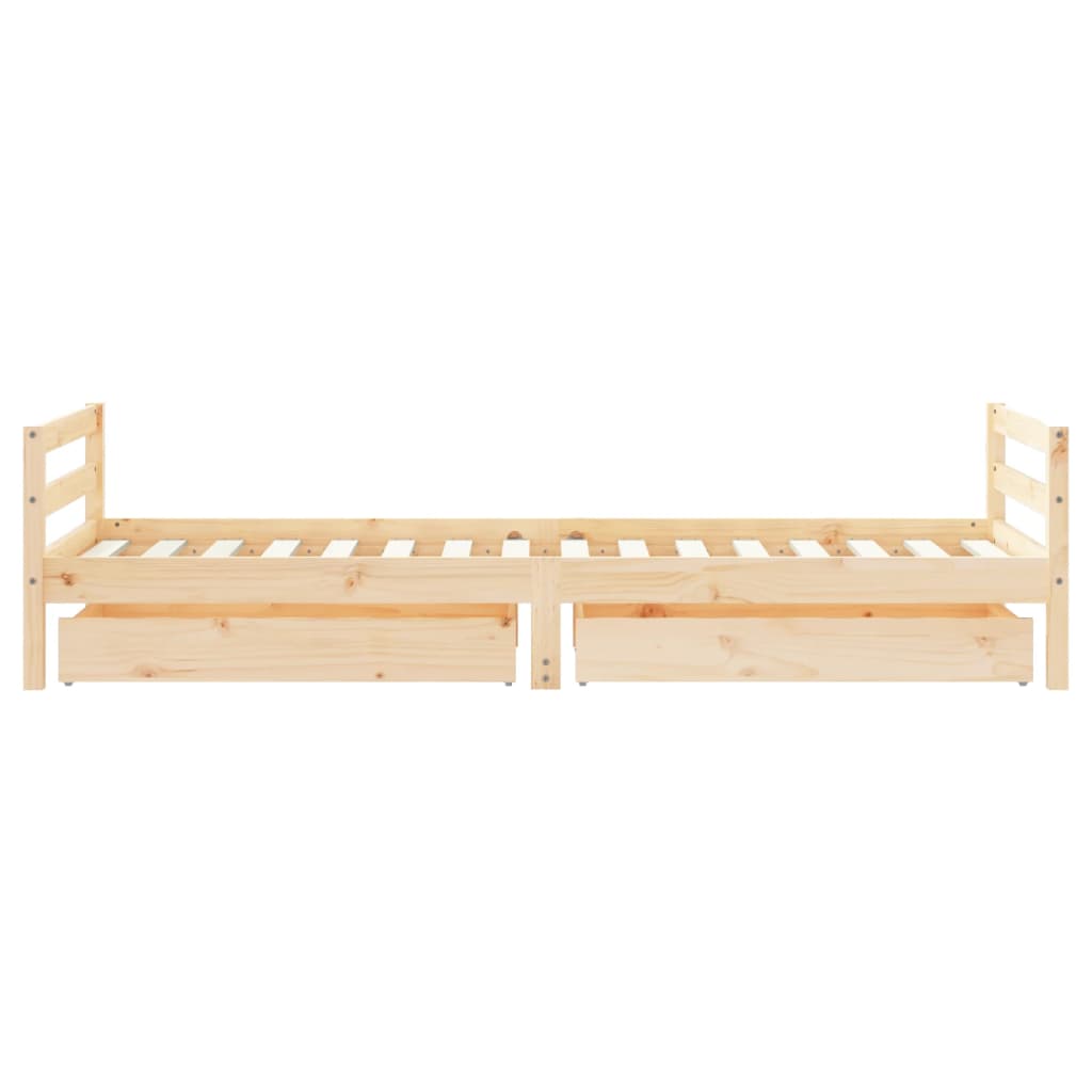 Kids Bed Frame with Drawers 80x200 cm Solid Wood Pine