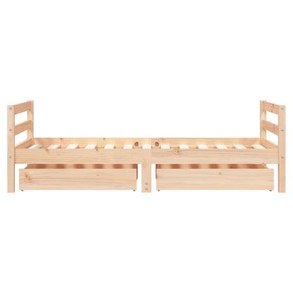 Kids Bed Frame with Drawers 80x160 cm Solid Wood Pine