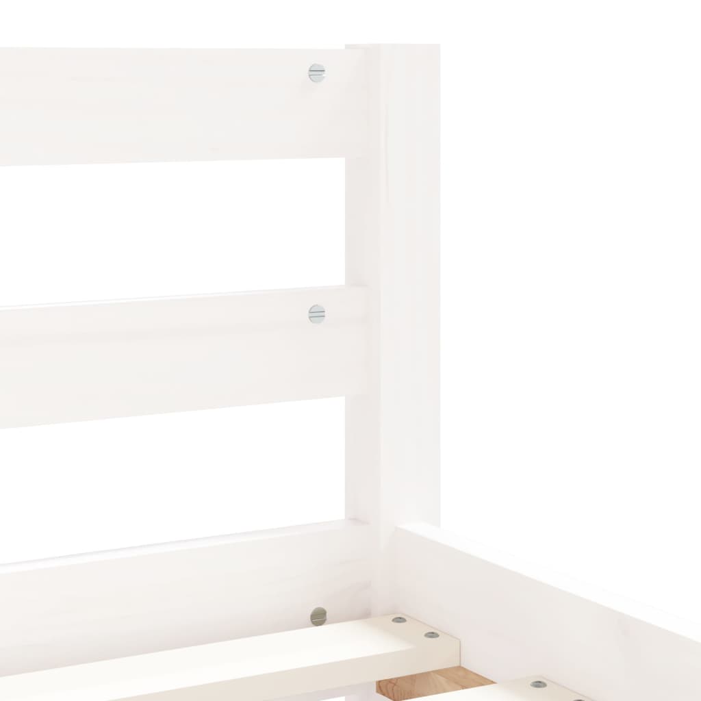 Kids Bed Frame with Drawers White 80x160 cm Solid Wood Pine