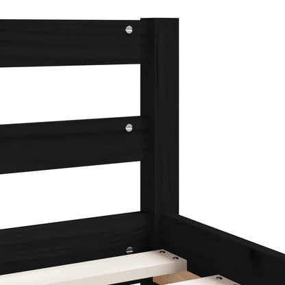 Kids Bed Frame with Drawers Black 80x160 cm Solid Wood Pine