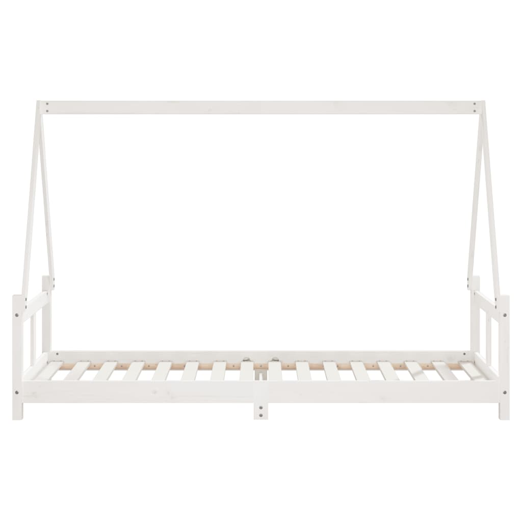 Kids Bed Frame White 80x200 cm Solid Wood Pine