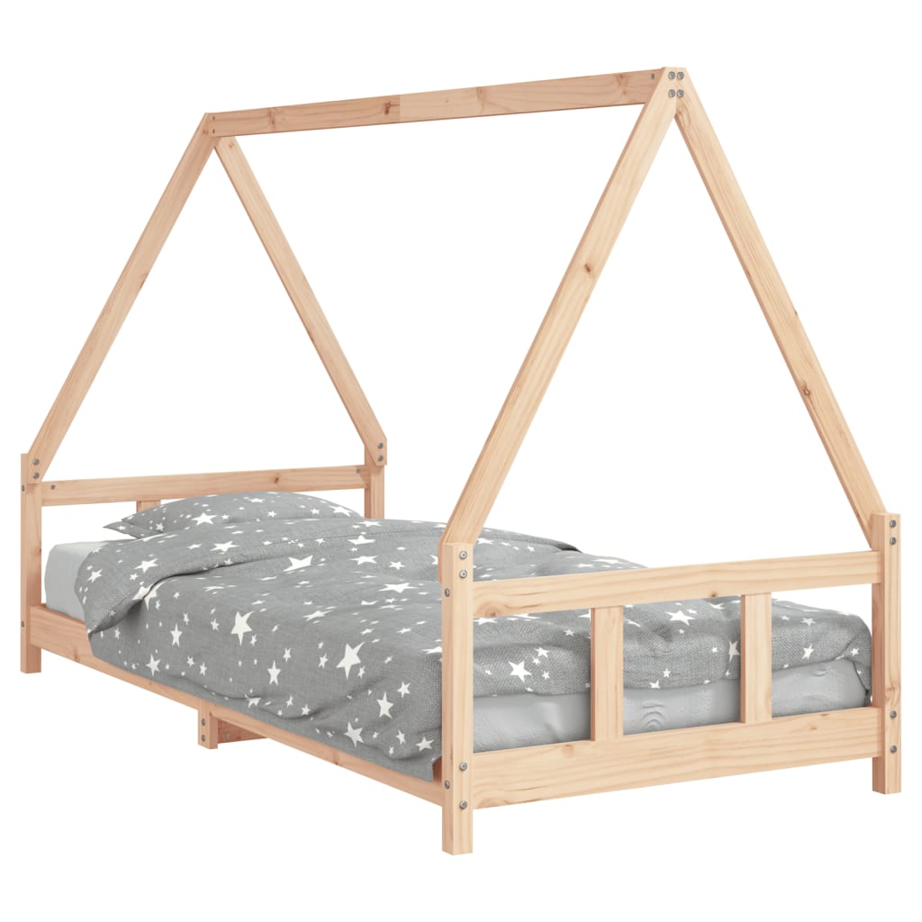 Kids Bed Frame 90x200 cm Solid Wood Pine