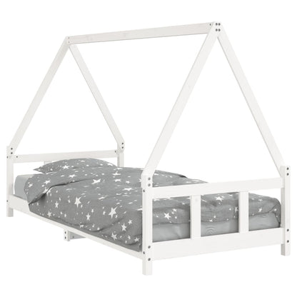 Kids Bed Frame White 90x200 cm Solid Wood Pine