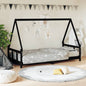 Kids Bed Frame Black 90x200 cm Solid Wood Pine