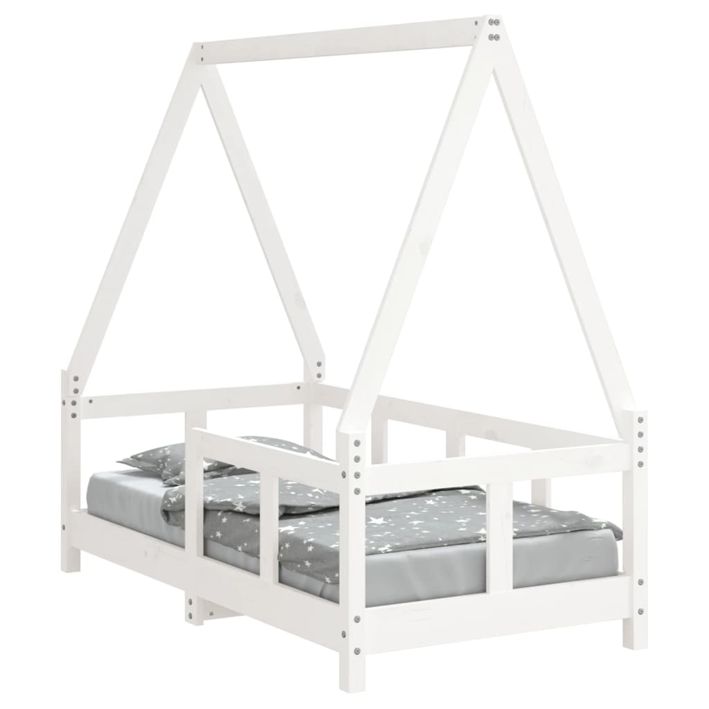 Kids Bed Frame White 70x140 cm Solid Wood Pine