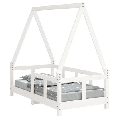 Kids Bed Frame White 70x140 cm Solid Wood Pine