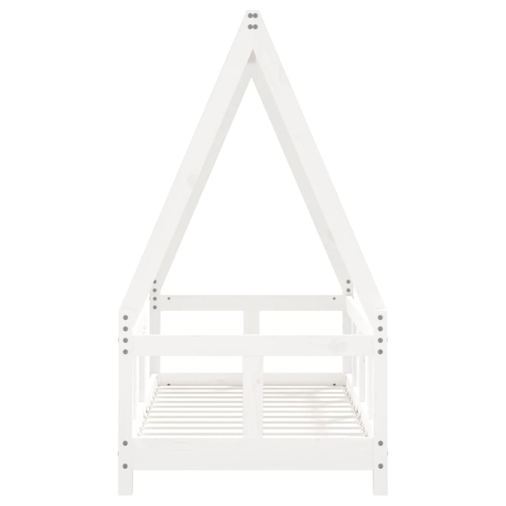 Kids Bed Frame White 70x140 cm Solid Wood Pine