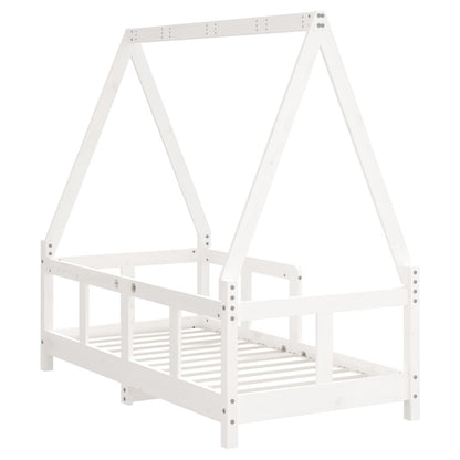 Kids Bed Frame White 70x140 cm Solid Wood Pine