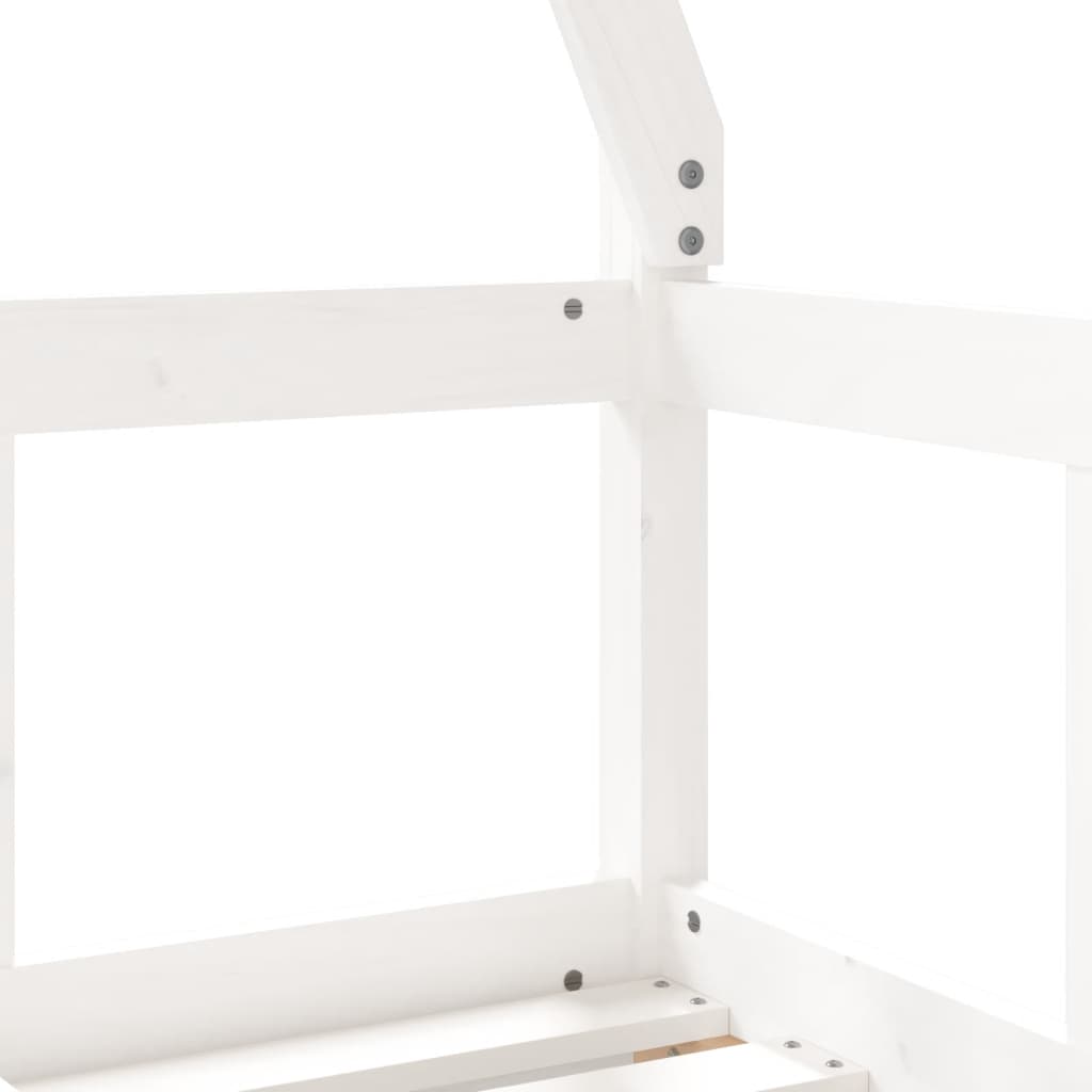 Kids Bed Frame White 70x140 cm Solid Wood Pine