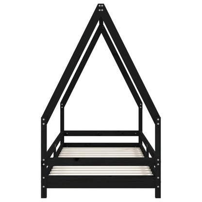 Kids Bed Frame Black 80x200 cm Solid Wood Pine