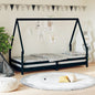 Kids Bed Frame Black 80x200 cm Solid Wood Pine