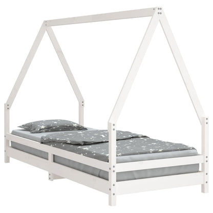 Kids Bed Frame White 90x200 cm Solid Wood Pine