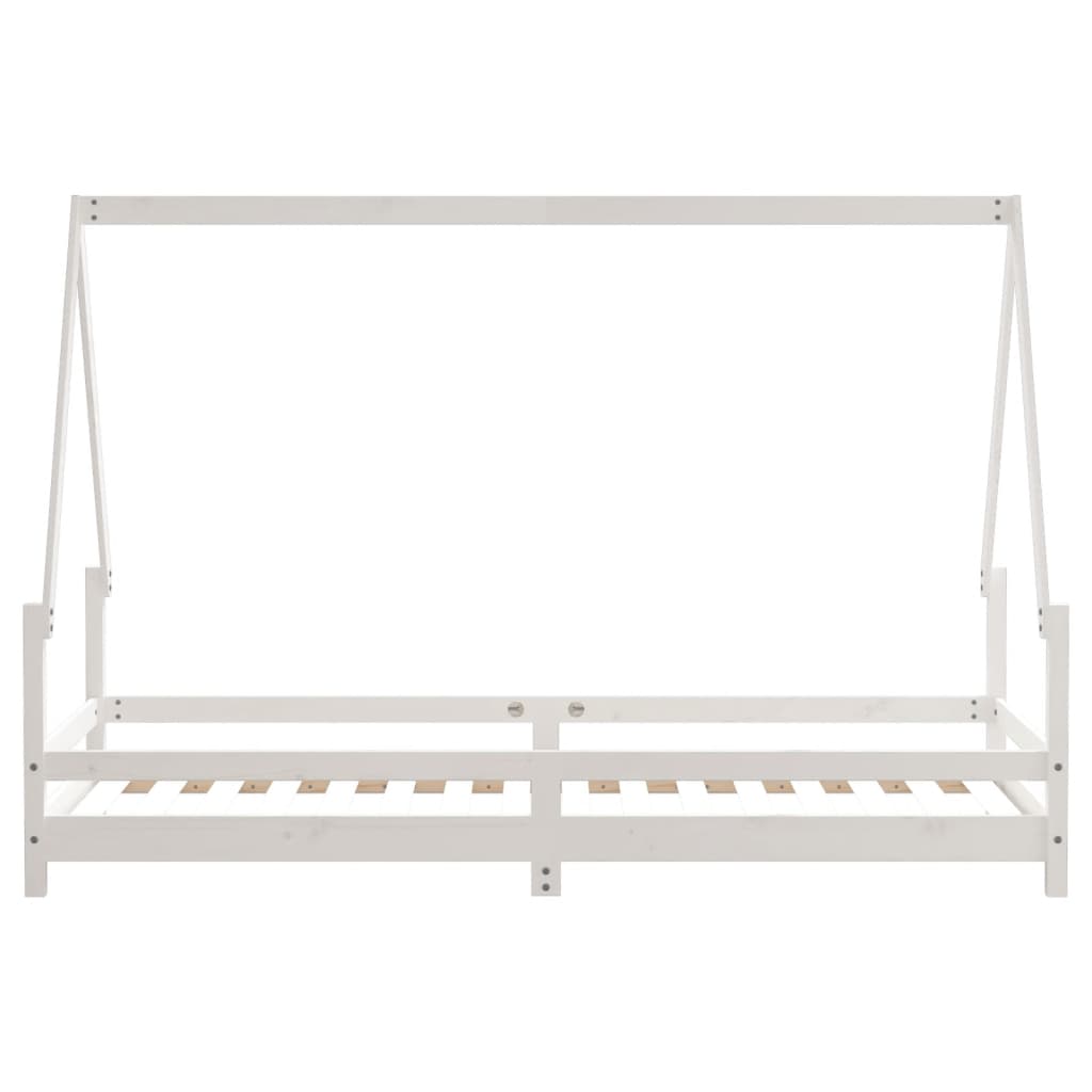 Kids Bed Frame White 90x200 cm Solid Wood Pine