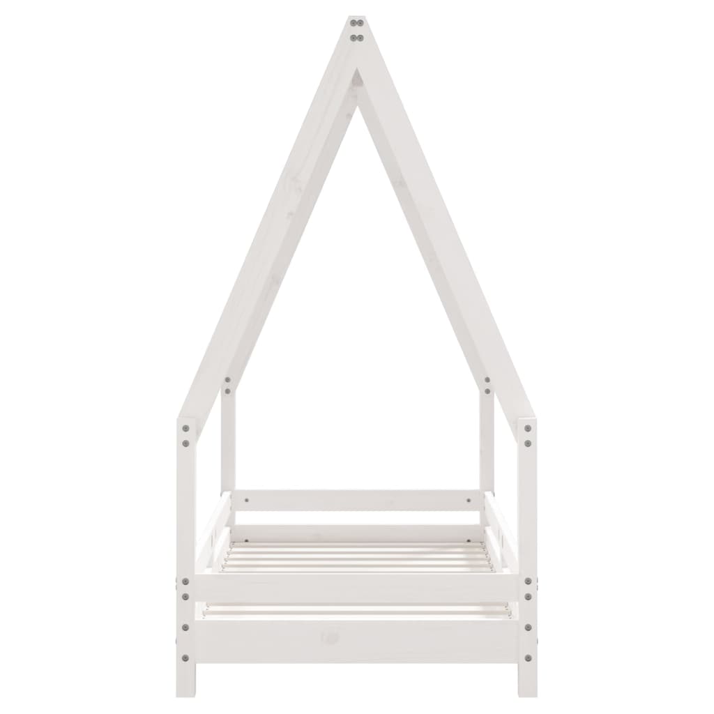 Kids Bed Frame White 70x140 cm Solid Wood Pine