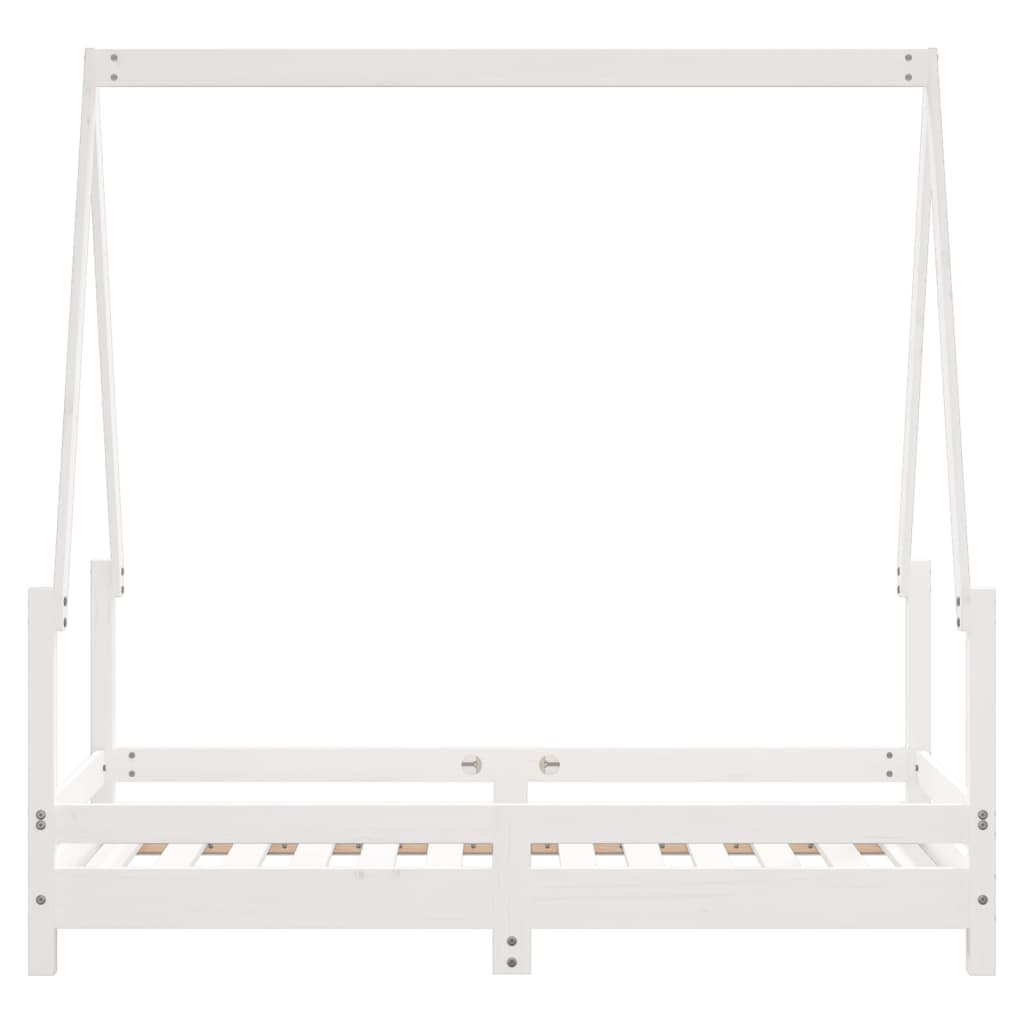 Kids Bed Frame White 70x140 cm Solid Wood Pine