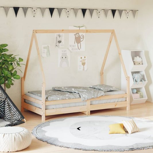 Kids Bed Frame 80x160 cm Solid Wood Pine