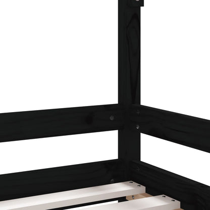 Kids Bed Frame Black 80x160 cm Solid Wood Pine