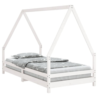 Kids Bed Frame White 90x190 cm Solid Wood Pine