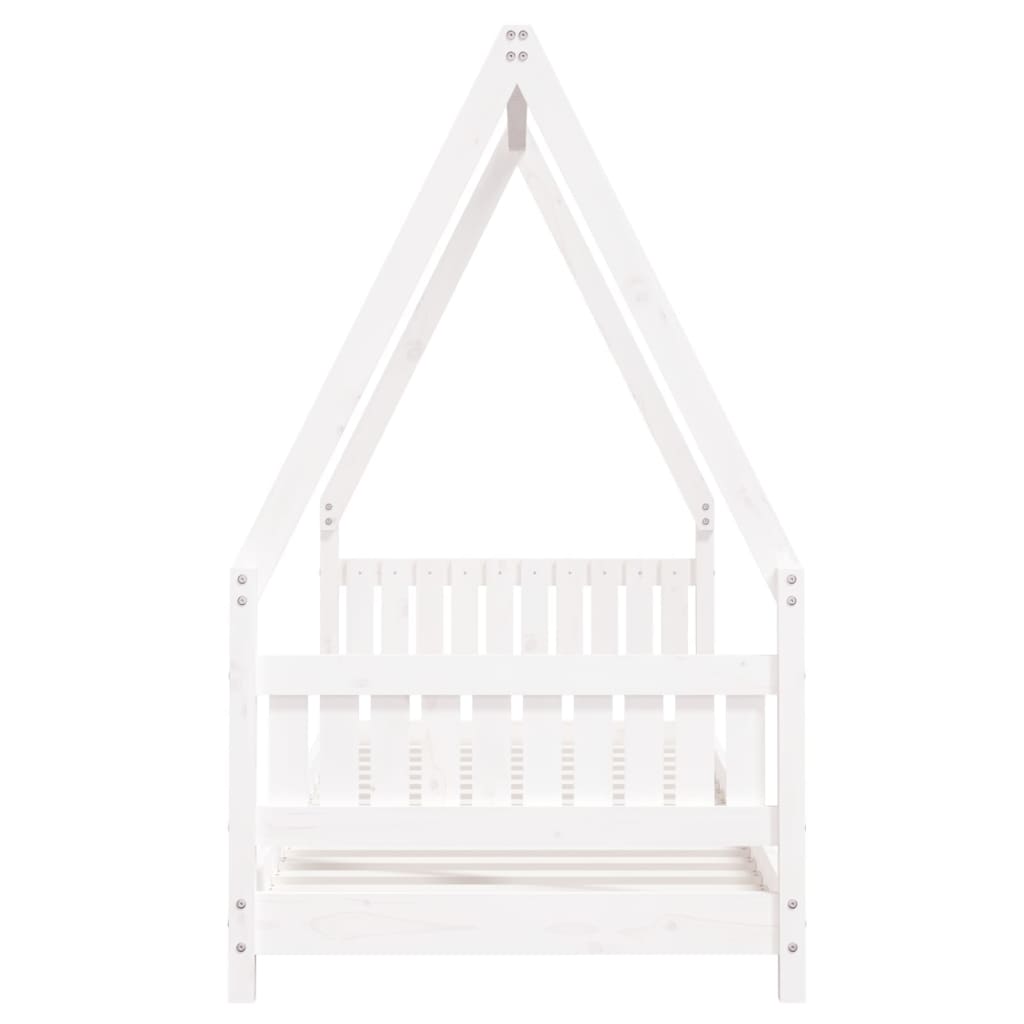 Kids Bed Frame White 80x200 cm Solid Wood Pine