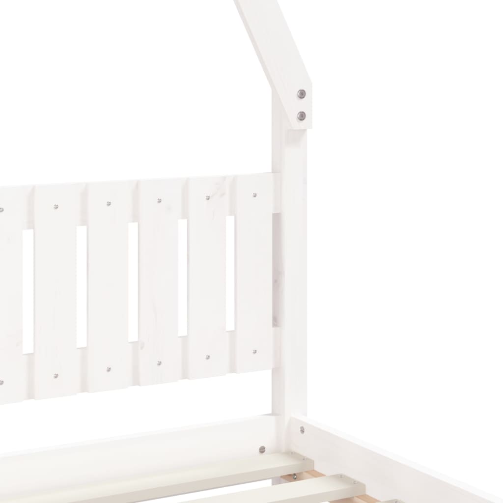 Kids Bed Frame White 80x200 cm Solid Wood Pine