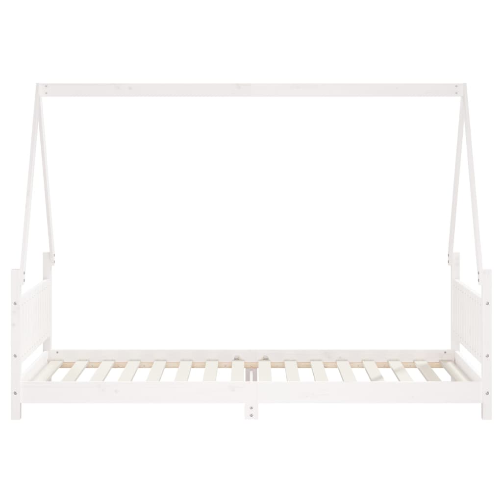 Kids Bed Frame White 90x200 cm Solid Wood Pine