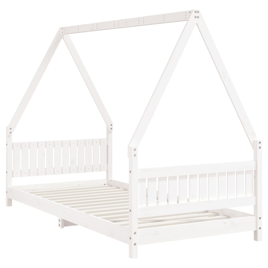 Kids Bed Frame White 90x200 cm Solid Wood Pine