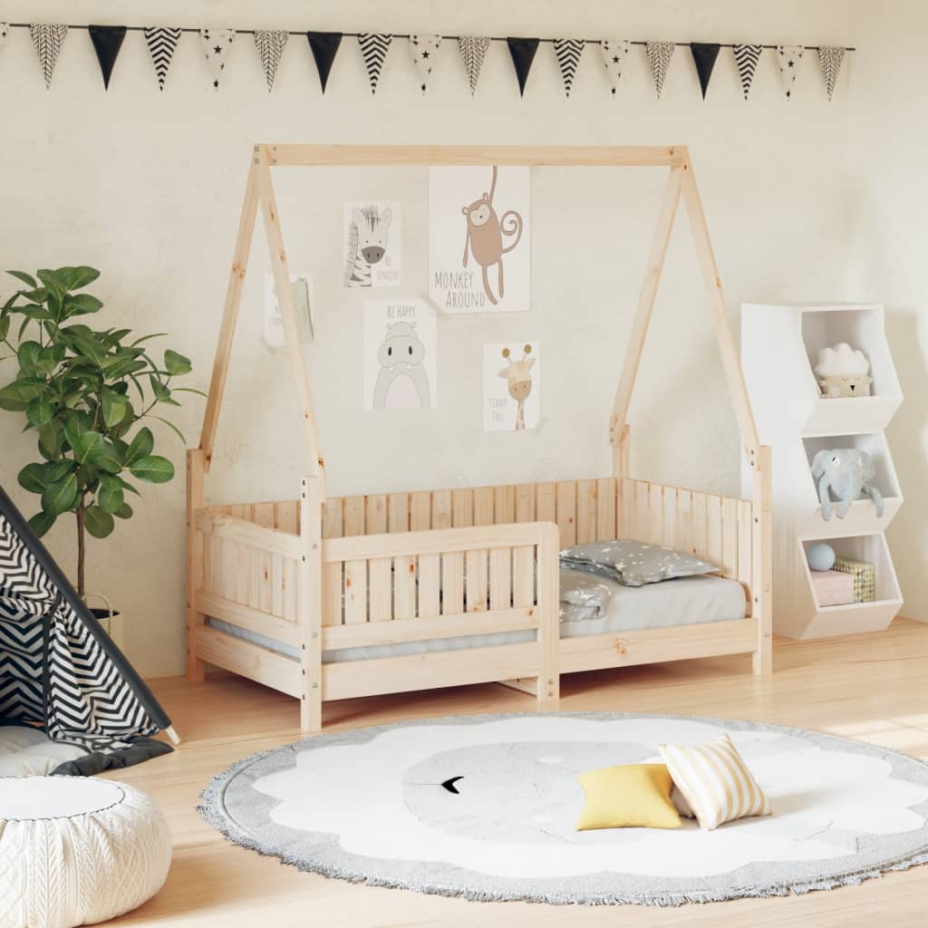 Kids Bed Frame 70x140 cm Solid Wood Pine