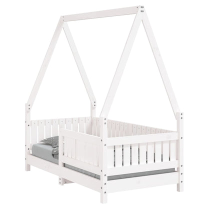 Kids Bed Frame White 70x140 cm Solid Wood Pine