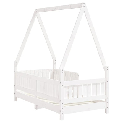 Kids Bed Frame White 70x140 cm Solid Wood Pine