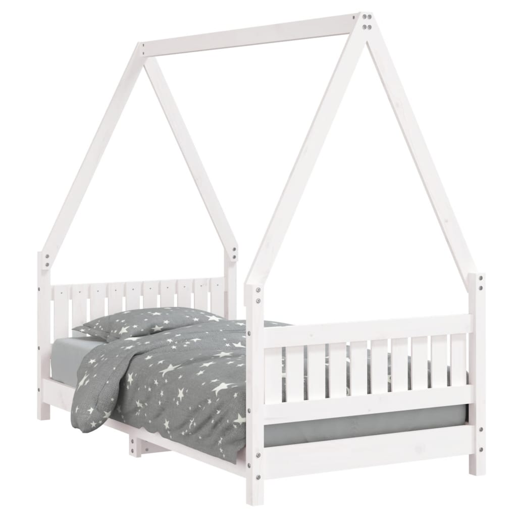 Kids Bed Frame White 80x160 cm Solid Wood Pine